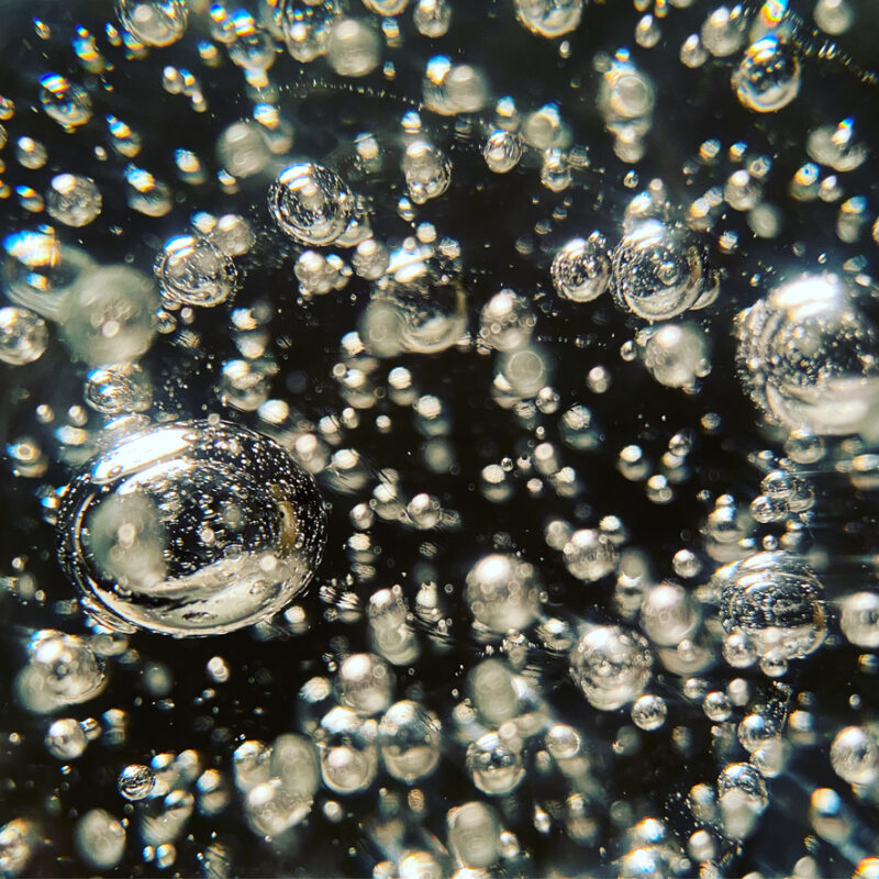 Bubbles with a black background