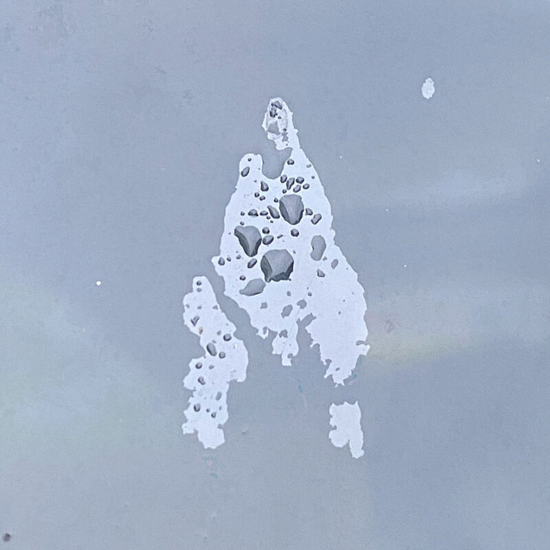 window condensation in the shape of Starfleet badge