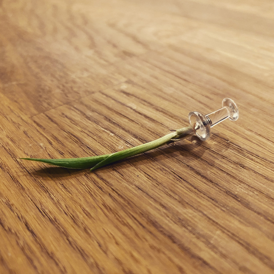 Tiny sword made out of a leaf