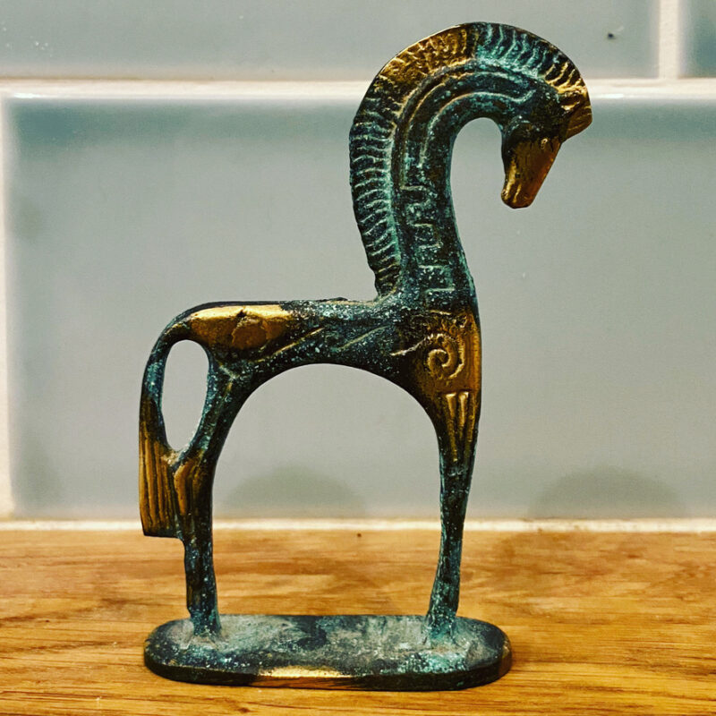 Metal model of a horse